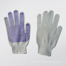 7g Bleach White String Knitted PVC Single Dotted Glove (2406)